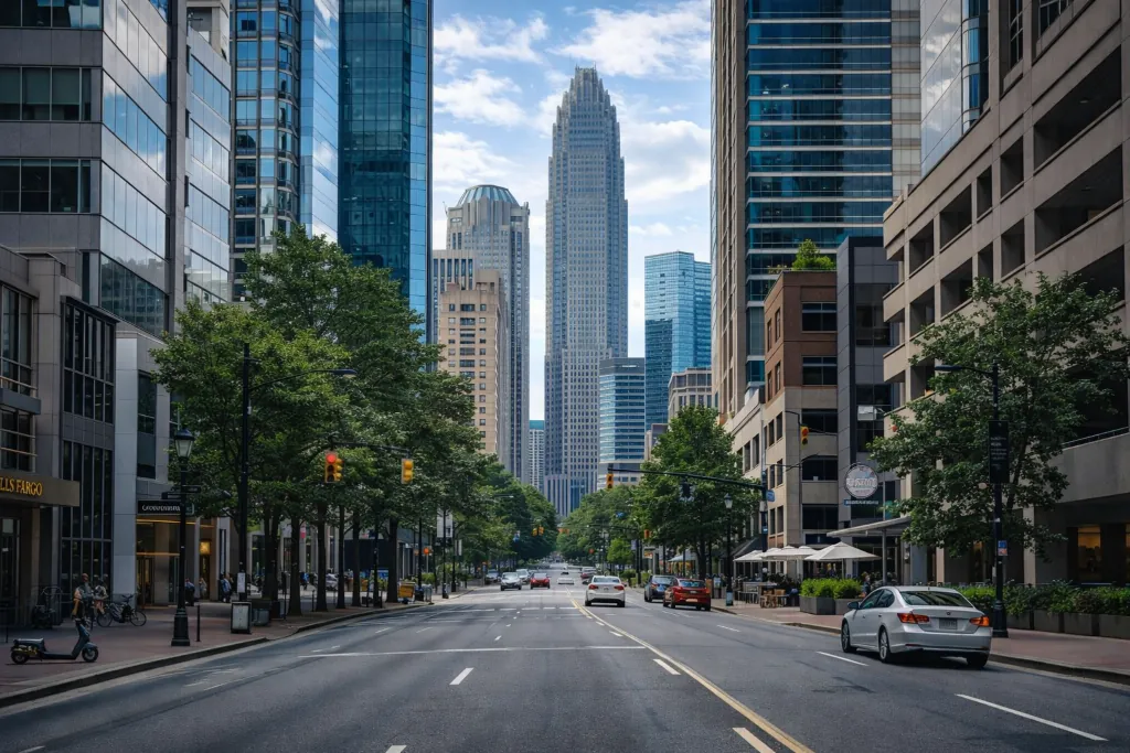Uptown Charlotte NC skyline — banking and economic hub